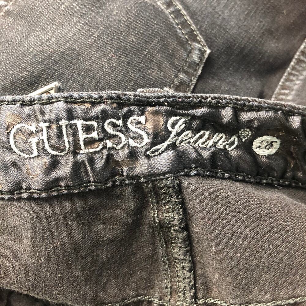 Guess Jeans 5-Pocket Black Washed Denim Skirt Size 26 - Picture 3 of 12